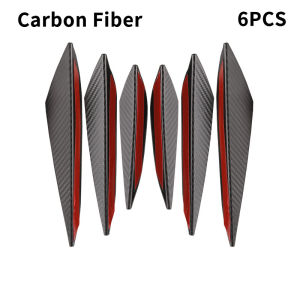 6pcs Stiker Strip Carbon Fiber Pelindung Bumper Mobil Universal Anti Gores Desain Aerodinamis