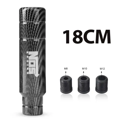 5 Speed Gear Shift Knob Universal 9 13 18CM Carbon Fiber Style 8MM 10MM 12MM Shape Manual Transmission Shifter Lever Knob