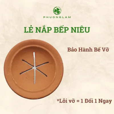 Bộ Phụ Kiện Xông Nhà Phương Lâm - Đế Đựng Nến Tealight - Dĩa Lót - Nắp Bếp Niêu Chất Liệu Đất Nung Tự Nhiên.