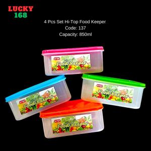 4 Pcs HITOP 850ml Food Keeper4pcs/ Set (Assorted) Lunch Box Food Storage Lagayan ng Ulam Food Plastic Container Baunan