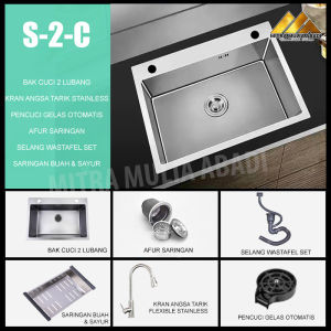 Wastafel Bak Cuci Piring Modern Silver Stainless I Bak Cuci Piring Baja Modern Minimalis Ukuran 50x40 & 52x43