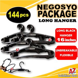 Negosyo Bundle-LONG UNBREAKABLE Hanger 144 PCS/ 12 Dozen- Size 16-Flexible & Unbreakable