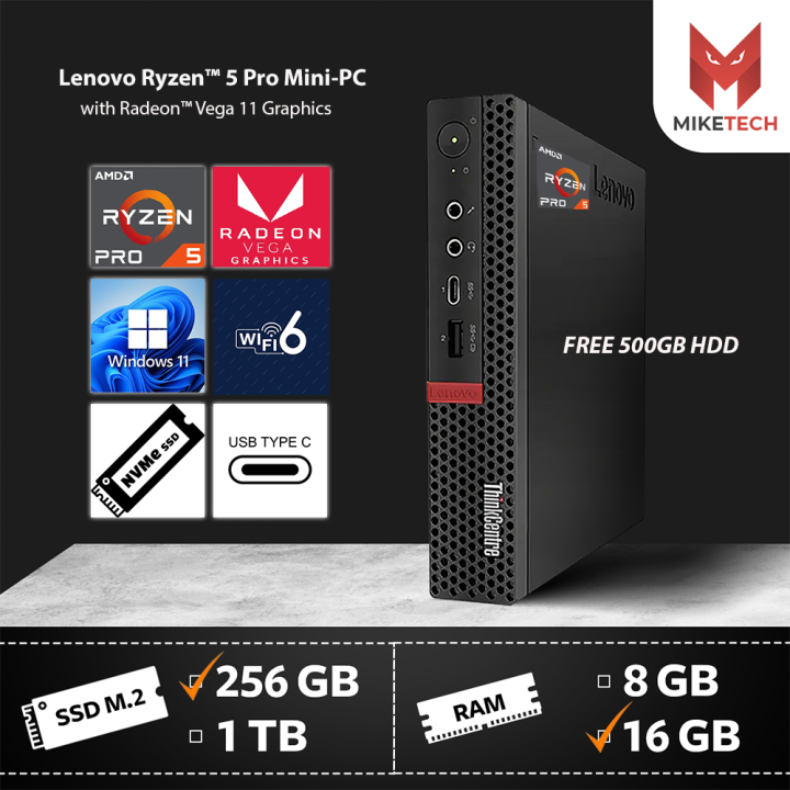 Ryzen Entry Level Gaming Mini PC AMD Ryzen™3 Pro 16GB RAM