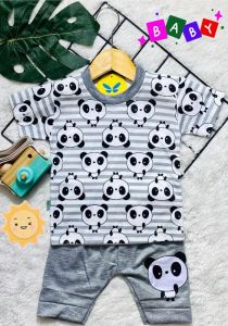 Setelan Baju bayi anak laki motif karakter ANIM4L PANDAusia baby sampai 24 bulan MAX BB 12 KG