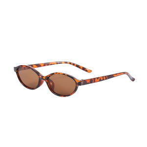 【 In Stock 】Retro Small-frame Oval Sunglasses European and American Hot Girl Leopard Print Sunglasses Street Style Sunglasses Cermin mata hitam 墨镜
