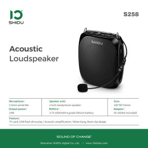 SHIDU S258 Portable Voice Amplify ลำโพงช่วยสอน shidu ลำโพงสอนพกพา ไมค์ช่วยสอนไมค์ช่วยสอน ลำโพงพกพา โทรโข่ง ไมค์ช่วยสอน เครื่องขยายเสียง ไมค์ไกด์