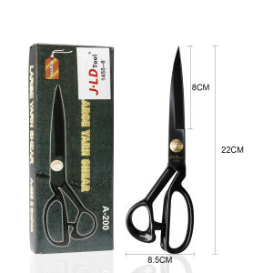 JLD Gunting kain jahit 8-11inch Gunting kain super tajam ori bahan baja hitam gunting serbaguna