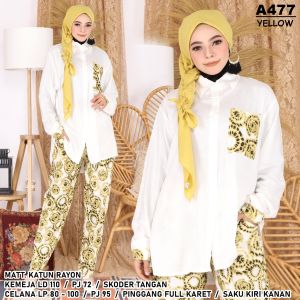 UNION11 - STELAN WANITA JUMBO / SETELAN BIGSIZE WANITA /  SETELAN WANITA KEKINIAN BAHAN KATUN RAYON / SET CELANA KEMEJA WANITA JUMBO ARUMI