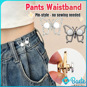 Baete Butterfly Waist Buckle No‑Sew Waist Tightener Adjustable Pants Waist Clip Decor Clothing Accessories