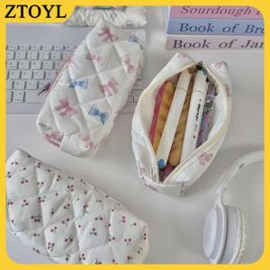 ZTOYL Dễ Thương Bướm Knot Hoa Anh Đào Bút Chì Trường Hợp Công Suất Lớn Văn Phòng Phẩm Lưu Trữ Túi Đa Chức Năng Trang Điểm Túi Văn Phòng Phẩm Hộp