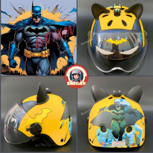 Nón bảo hiểm cho bé BATMAN 3D siêu nhẹ có thông hơi thoáng mát  hàng cao cấp đạt chuẩn ATGT bảo hành 12 tháng