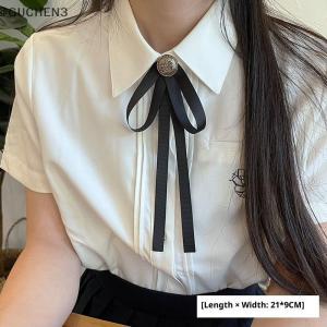 GUCHEN3🦋 1Pcs Anh Hàn Quốc Cao Đẳng Phong Cách Handmade Ribbon Đen Bowtie Pins Nhỏ Bow Tie Cho Phụ Nữ Của Cô Gái Ngân Hàng Trắng Áo Sơ Mi Cổ Áo Hoa