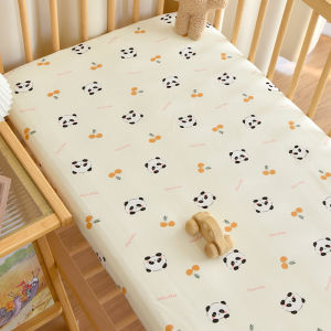 100% vải bông nguyên chất ga vừa với cũi Vỏ bọc nệm thoáng khí in Giường gấp cho bé sơ sinh bảo vệ trải giường