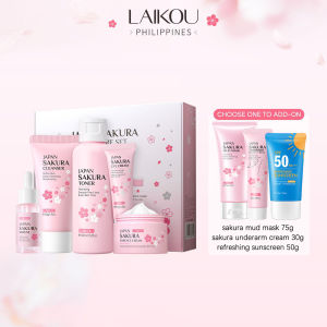 [Much Cheaper] LAIKOU Sakura Skincare Rejuvenating Set 3/4/5/6pcs Whitening Moisturizing Brightening Perfect Skin
