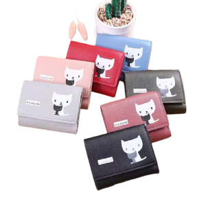 DOMPET WANITA KECIL KEKINIAN FASHION CEWEK KOREA MOTIF KUCING MINI WALLET WOMEN IMPORT AA3