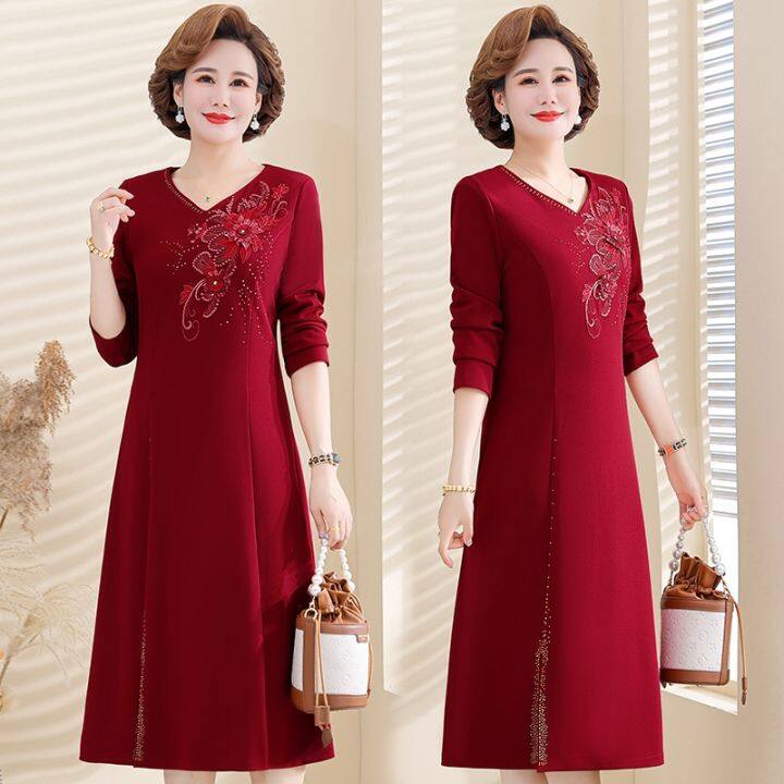 High-End Western Style Wedding Mother Put Dress Middle-Aged Xi Mother ...