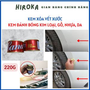 Kem Đánh Bóng Kim Loại Gỗ Da Nhựa Xóa Vết Xước Ô tô - Xe Máy Cana Car Cream (220G)