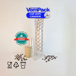 50 PCS Gelas Plastik Cup Kopi Cangkir | Cangkir Plastik Kopi | Gelas Plastik Minuman Es Dingin | Cup