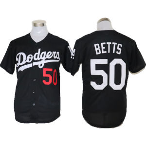 MLB Dodgers Betts #50 Embroidered White Blue Home Player Name Baseball Jersey Ball Uniform
