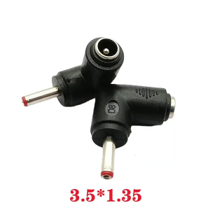 DC5.5x2.1mm Female to Round Head DC3.5x1.35mm Male Socket Connector Adapter Laptops Elbow Charging Converter