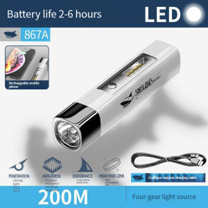 LED Flashlight 2 IN 1 9990000LM Super Bright Mini Led Torch & Power USB Rechargeable for Outdoor Riding Camping Hunting