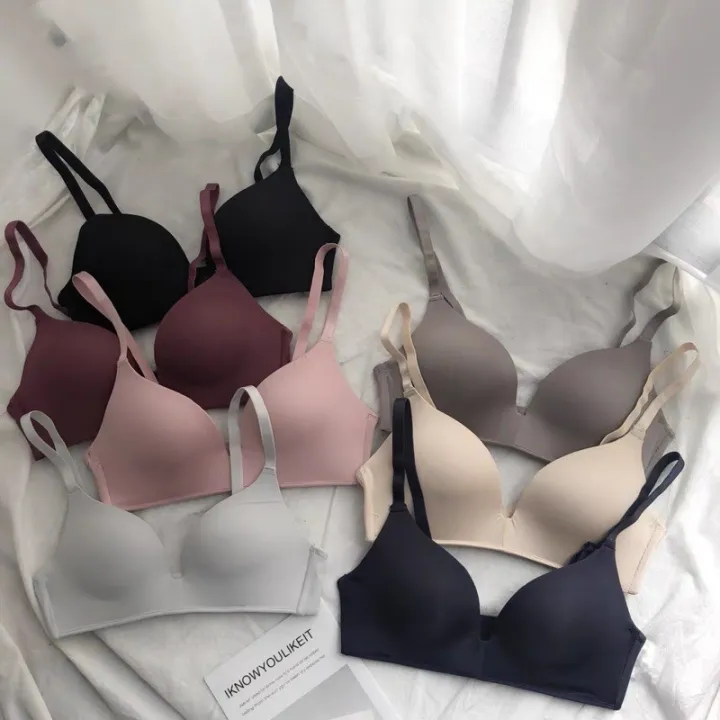 Summer light and small chest gathered comfort simple underwear push up bra