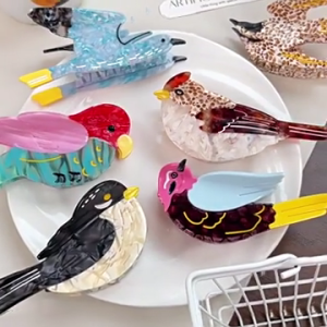 Bird Themed Hair Accessories Lightweight Acetate Big Hairpins Suitable For Bun Hairstyles Daily Use Special Occasion