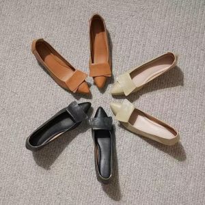 [Free Shipping] Pointed-Toe High Heels 2026 New Style Soft Leather Elegant And Versatile With A Chunky Heel Shallow Toe WomenS Shoes Suitable For Work