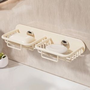 GUHEHARD Self Adhesive Wall Mounted Soap Rack Detachable No Drill Soap Storage Rack Space-Saver Rustproof Soap Basket Kitchen