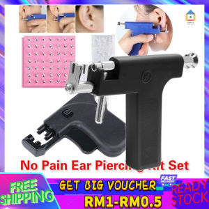 【Malaysia Spot Sale】Safety Stainless Steel Ear Piercing Gun with Earrings Set Professional Earings Piercing Ear Piercer 98pcs Ear Stud Tool Kit