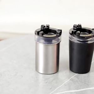 Gạt tàn thuốc sáng tạo dùng cho nhà và ô tô có ngăn chứa nước chống tro và chống khói kèm phễu và nắp gạt tàn thuốc bằng thép không gỉ cá nhân hóa. 82026