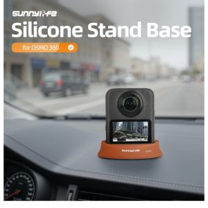 Giá đỡ máy tính để bàn silicon cho DJI Osmo 360 Đế gắn trên ô tô chống trượt với cổng sạc dự phòng mở