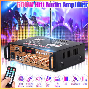 COD KIRIM CEPAT KYYSLB Audio Bluetooth Amplifier HiFi 300Wx2 Remote Control BT 198E/ ampli power full bass super subwoofer mobil kit speaker aktif bluetooth stereo bass mini salon 12 volt karaoke lengkap rumah sound system rakitan lengkap terbaik