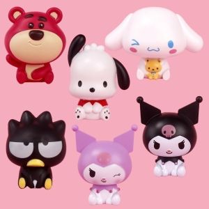 【25 Styles】Sanrio Hello Kitty Kuromi Cake Topper Cartoon Cute Melody Cinnamorol Cake Decoration Childrens Toy Anime Kawaii Model Doll Birthday Gift for Boys and Girls
