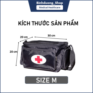 Túi cứu thương theo tiêu chuẩn bộ y tế kích thước 30x20x20cm size M màu đen