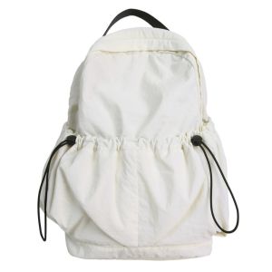 CRNGW ผ้าสีพื้น กระเป๋าเป้สะพายหลังไนลอนสำหรับกีฬา แบบเกาหลี แพ็คเล็ก กระเป๋าเป้แบบสบาย ป้องกันน้ำ กระเป๋าถือ กระเป๋าสะพายสีทึบ ผู้หญิง