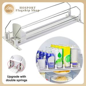 【HRFS】Soda Can Organizer Automatic Pusher Glide Beer Bottle Beverage Organizer Drink Holder Self-Pushing Soda Can Dispenser for Refrigerator