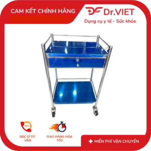 Xe đẩy inox DCG-23-2 tầng 30*40 (Có hộc)