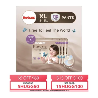 Huggies Free Sense Baby Diaper Pants XL Case 28s x 4