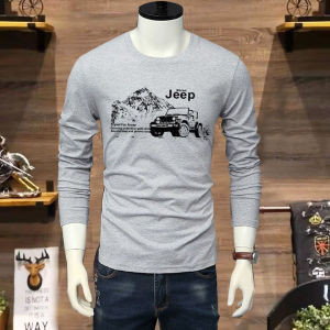 TAILOR Mens Long Sleeve T-shirts Large Size Korean Casual Simple Mens T-shirts Everyday All-match Basic Models New