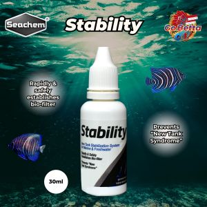 🇸🇬 GOBETTA SEACHEM STABILITY 30ML BOTTLE (REPACKAGED) 100%ORIGINAL NEW TANK STABILIZATION SYSTEM FOR MARINE AND FRESHWATER FISH AQUARIUM SHOP AQUATIC SHOP FISH SINGAPORE ONLINE SHOP FISH TANK SHOP AQUARIUM SUPPLIES FRESHWATER FISH STORE SALTWATER FISH