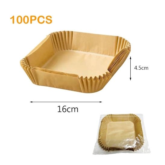 100 Pcs Air Fryer Baking Paper Liner Greaseproof Oil Absorbent ...