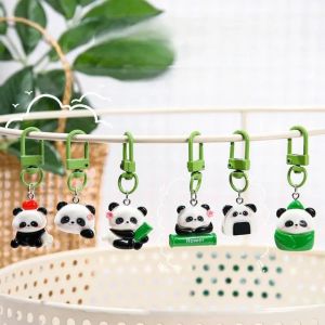 GYN Gantungan Kunci Panda/ Cute Panda Keychain Resin/ Panda Clip Keychain Edition/ 3D Keychain Panda