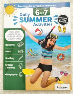 Daily Summer Activities from Pre-K to Grade 7 books with ANSWER KEYS