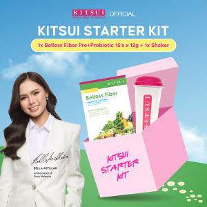 READY STOCK MALAYSIA[Starter Kit] KITSUI 1x Belloss Pre & Probiotic 15s x 12g + 1x Shaker  -  Halal Detox Fiber Drink