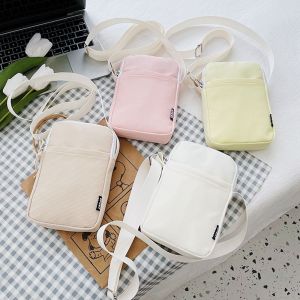 Simple Canvas Zipper Purse Crossbody Bag Handbag Shoulder Bag Phone Bag