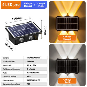 4/6/8 Led Lampu Lampi Dinding Outdoor Tenaga Surya Lampu Hias Taman Lampu Tiang Teras Rumah Lampu Teras Minimalis Lampu Solar Anti Air/Lampu Dinding Outdoor Minimalis Lampu Taman Lampu IP65 LED Wall Lamp Waterproof Lampu Hias Dinding
