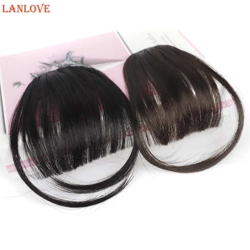 LANLOVE Hair Extensions Fake Bangs Hair Extensions Bangs Hair Clip