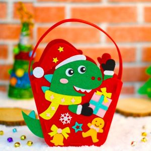 Christmas Gift DIY Velvet Christmas Tree Led Light Ornaments Decoration Desktop 圣诞节礼物手工diy雪绒绒圣诞树小型摆件儿童装饰桌面制作材料包 M046