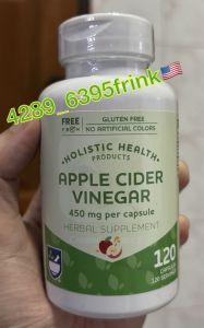 🍎🇺🇸🇺🇸🇺🇸พร้อมส่ง แอปเปิ้ลไซเดอร์แคปซูล Apple cider 450 mg 120 แคปซูล CAPSULES ยี่ห้อ RITE AID